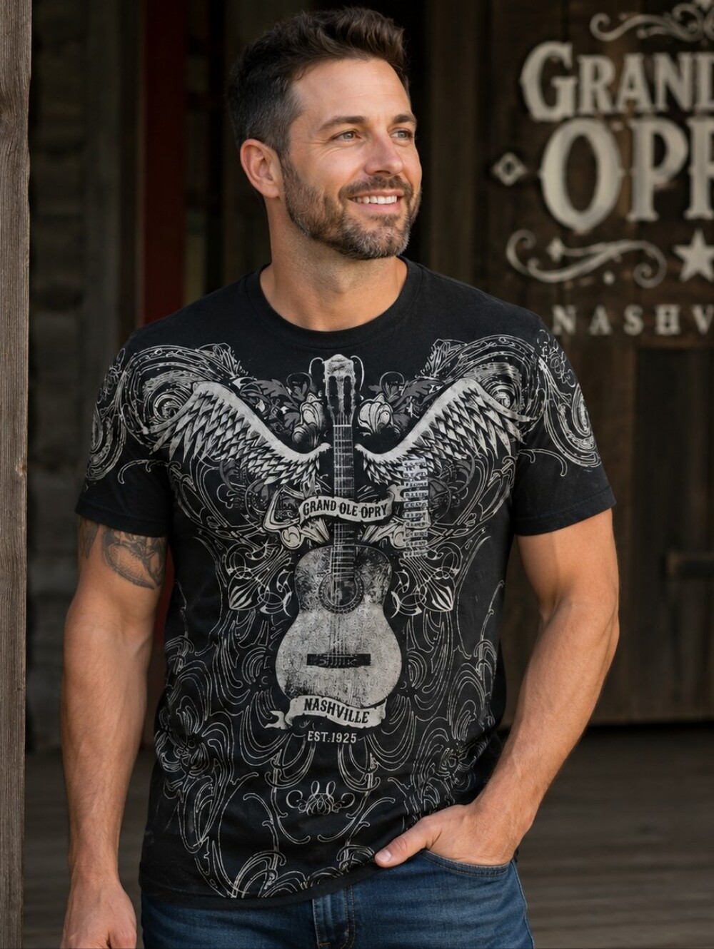 NWT!! Nashville Graphic Short Sleeve, Size XL Black Tee